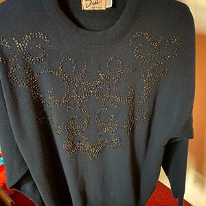 Duet Jet Black sweater with beads (photos show a bit more grey) Size L